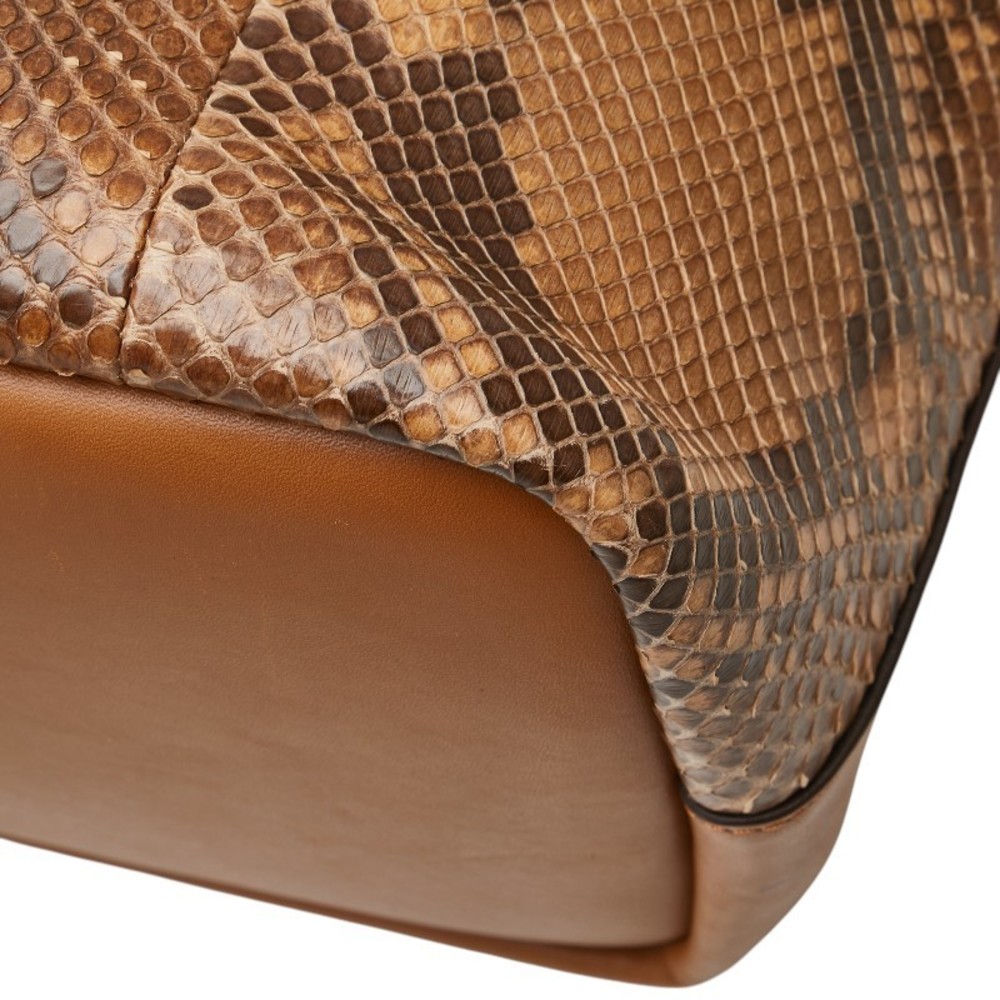 Chloe Shoulder Bag Brown Leather Python - image 8
